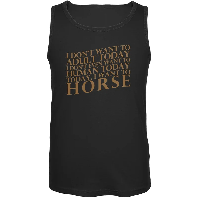 Reflective tankDon't Adult Today Just Horse Black Adult Tank Top