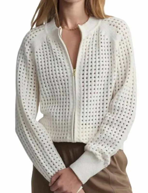 Marta Boucle Knit Jacket In Coconut MilkSnowboard Jackets