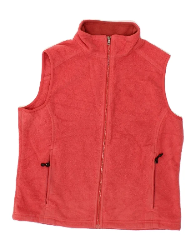 L.L.BEAN Womens Fleece Gilet UK 14 Medium Red PolyesterGlitter Jackets