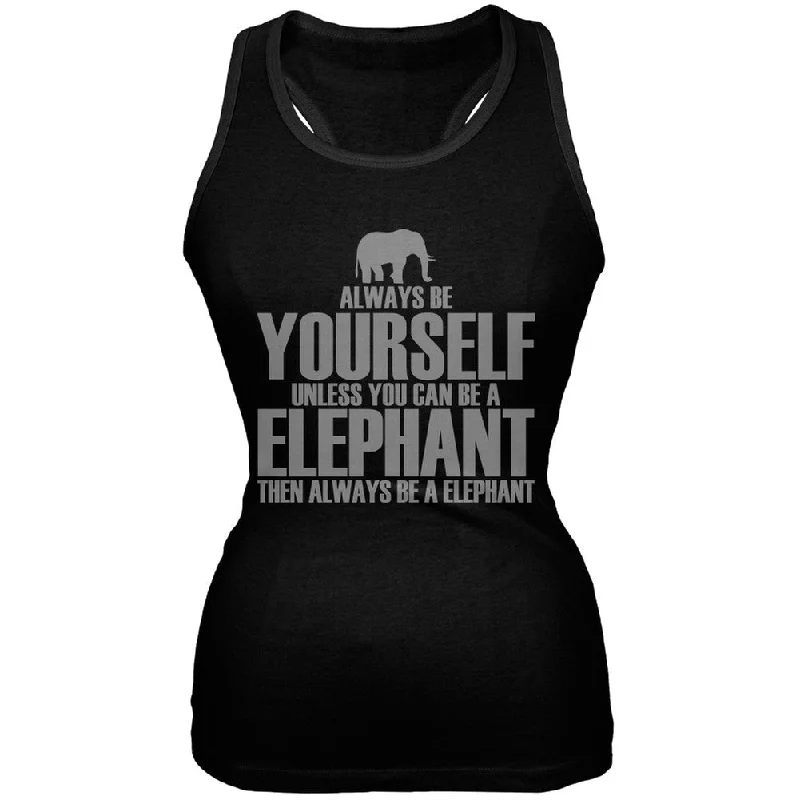 Performance singletAlways Be Yourself Elephant Black Juniors Soft Tank Top