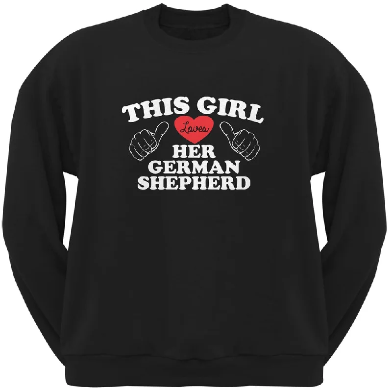 Valentine's Day - This Girl Loves Her German Shepherd Adult Crew Neck SweatshirtCrewneckbrand