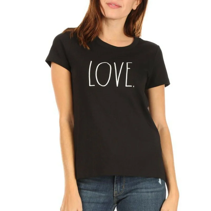 Organic Cotton Short Sleeve TopsRae Dunn Women's Love Print Cotton Short Sleeve T-shirt