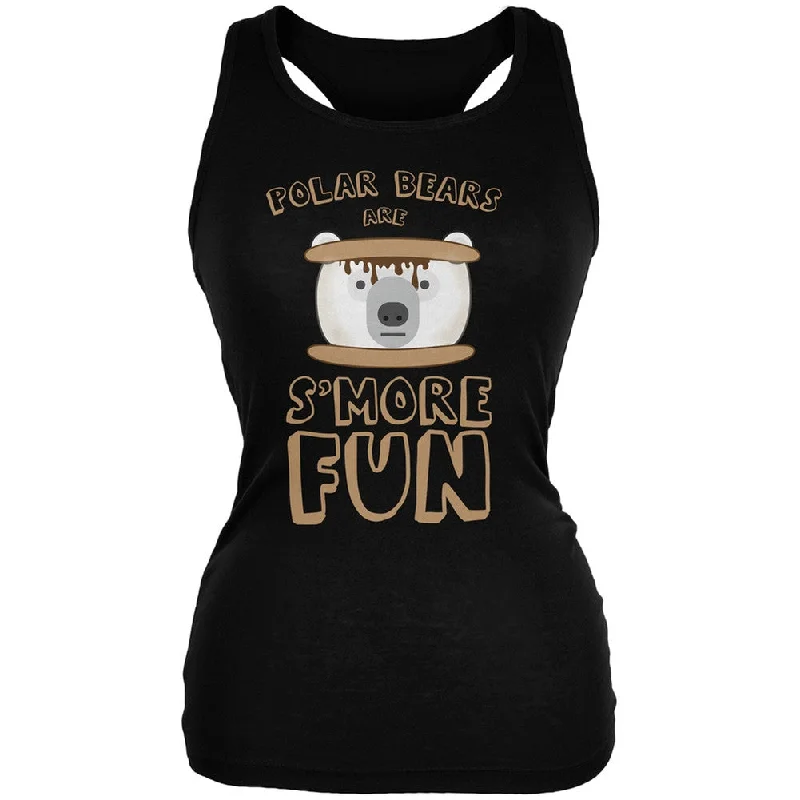 High-visibility vestPolar Bear Are S'More Fun Black Juniors Soft Tank Top