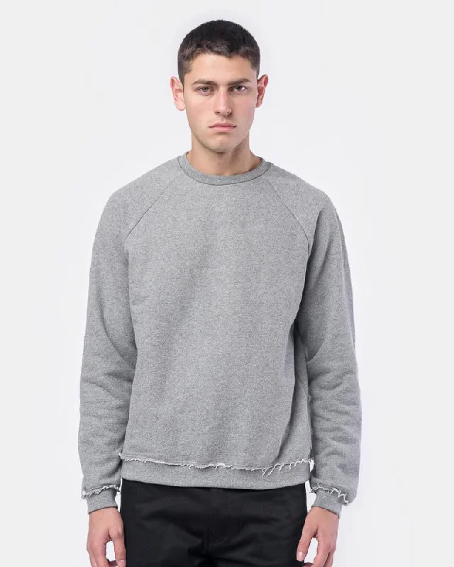 Raw Edge Raglan Crew in Dark GreyCrewneckpattern