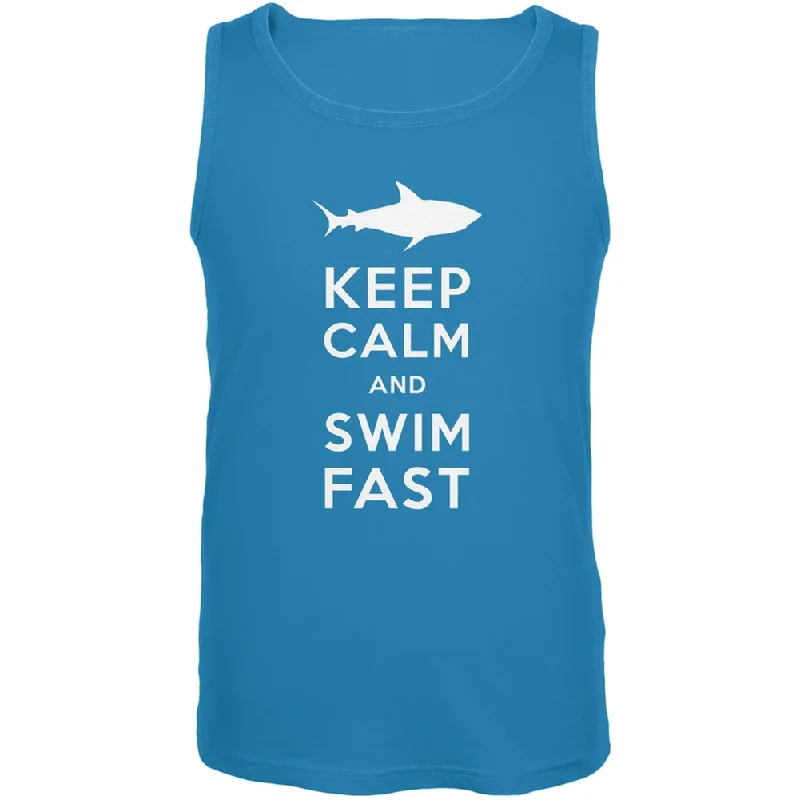 Lightweight jacketShark Keep Calm and Swim Fast Turquoise Adult Tank Top