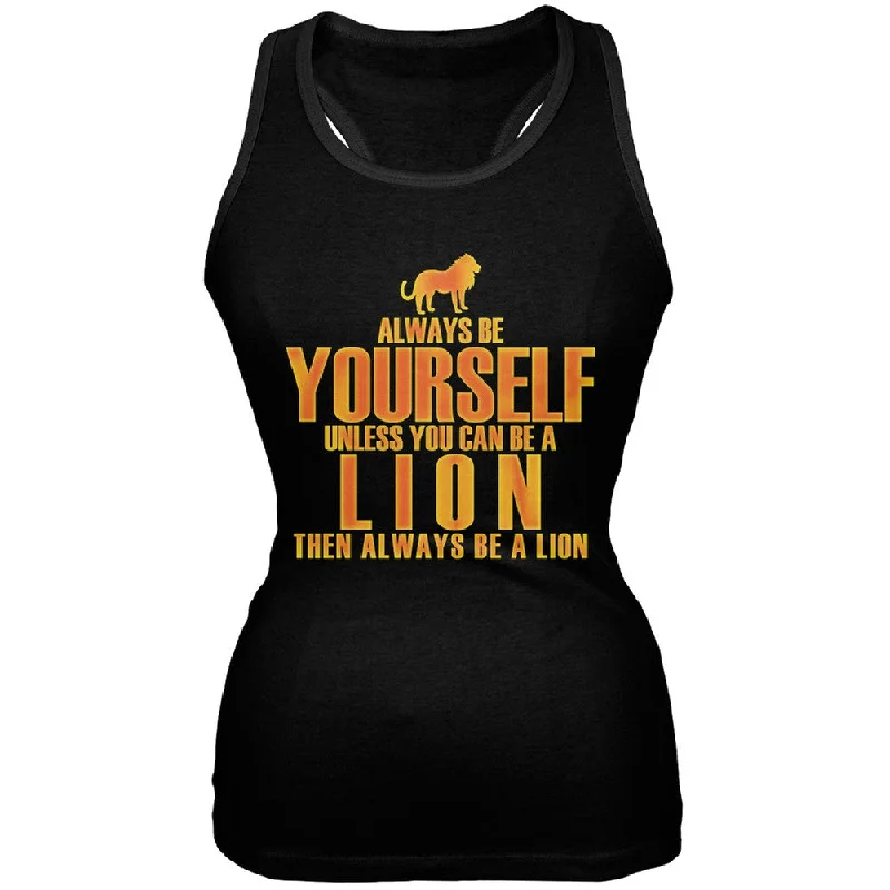 Waterproof teeAlways Be Yourself Lion Black Juniors Soft Tank Top