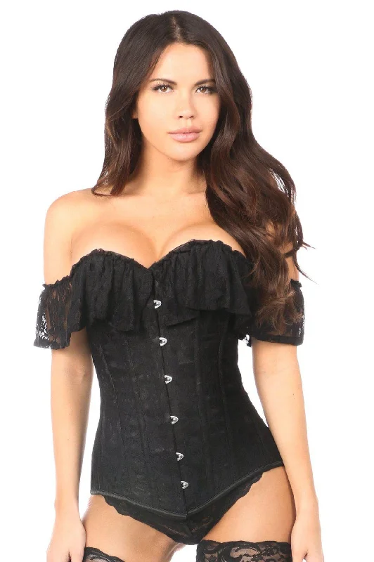 SS-Lavish Black Lace Off-The-Shoulder Corset