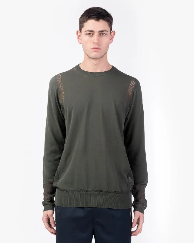 Mesh Crewneck in GreenCrewneckprint