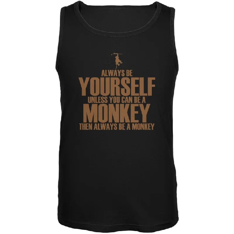 Athletic singletAlways Be Yourself Monkey Black Adult Tank Top