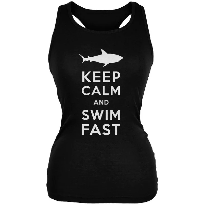 Training jacketShark Keep Calm and Swim Fast Black Juniors Soft Tank Top