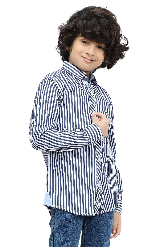 Navy Stripe Casual ShirtSheer Shirts