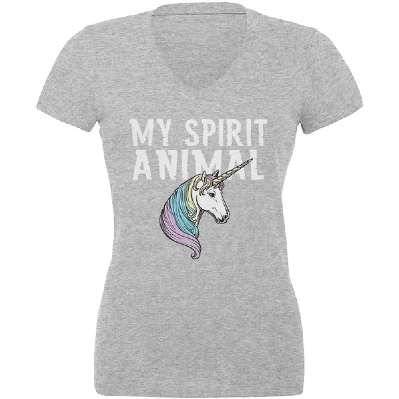 My Spirit Animal Unicorn Juniors V-Neck T ShirtVNeckTopSurge