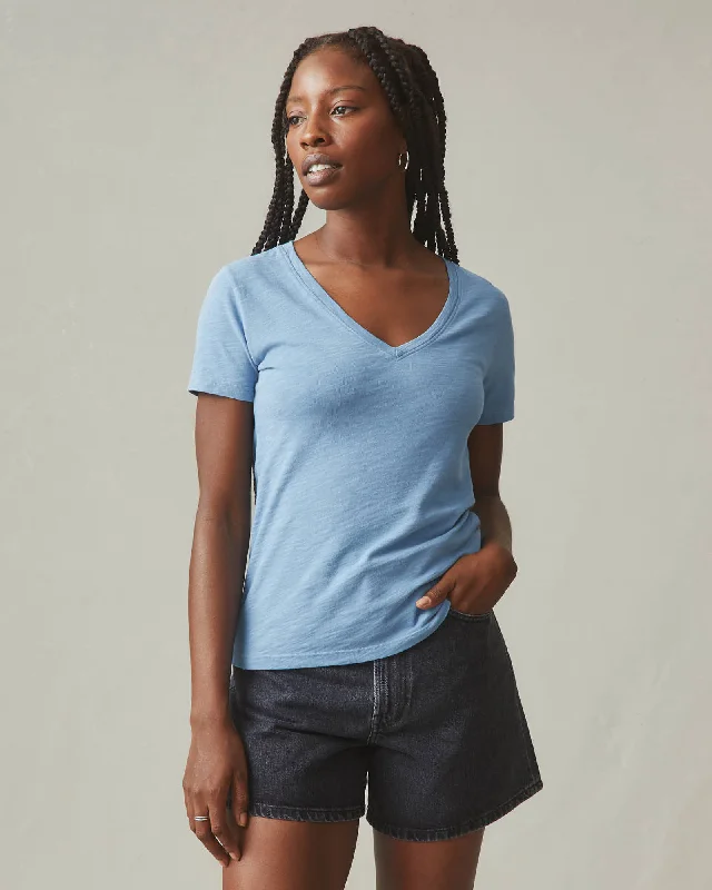 Premium Slub V-Neck Tee - Allure BlueVNeckTopPirate