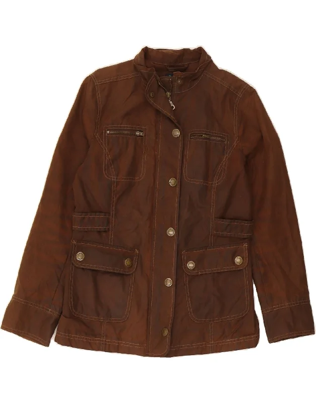 BODEN Womens Waxed Cotton Jacket UK 10 Small Brown CottonPuffer Jackets