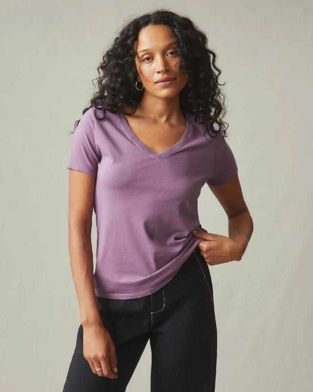 Classic Cotton V-Neck Tee - Plum BerryVNeckTopNinja