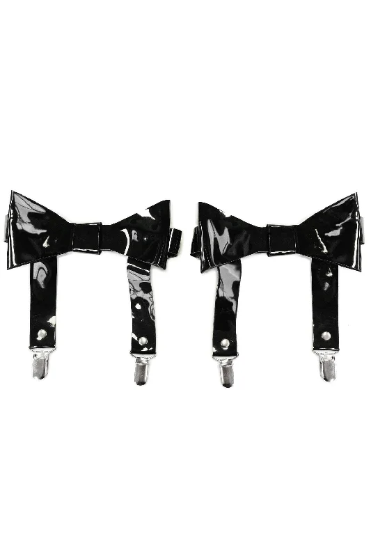 Black Patent Garters (Set Of 2)