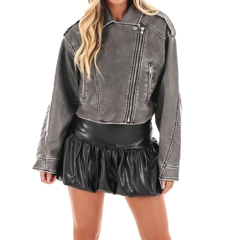 Street Chic Faux Leather Jacket In BlackWindproof Jackets