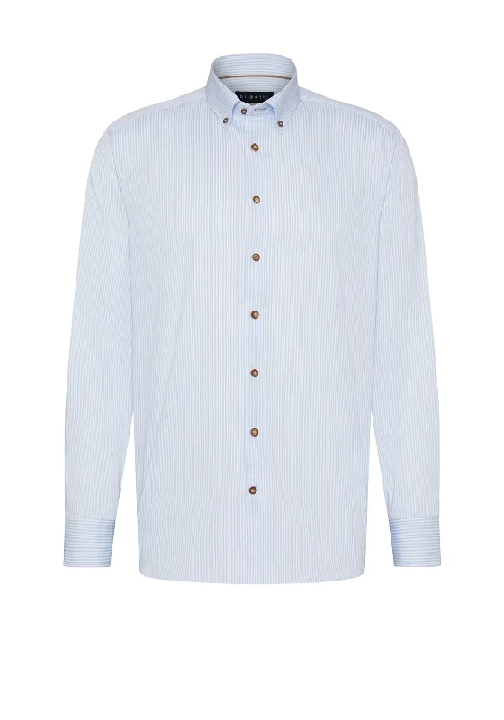 Bugatti Stipe Casual Shirt, Light Blue & WhiteLuxury Shirts