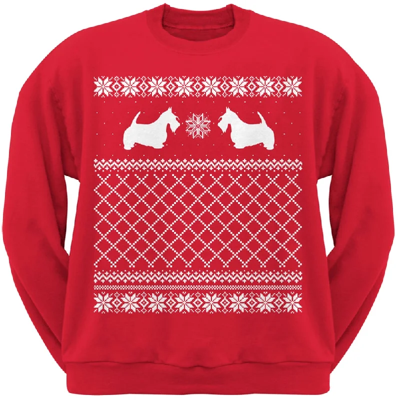 Scottish Terrier Red Adult Ugly Christmas Sweater Crew Neck SweatshirtCrewneckclassic