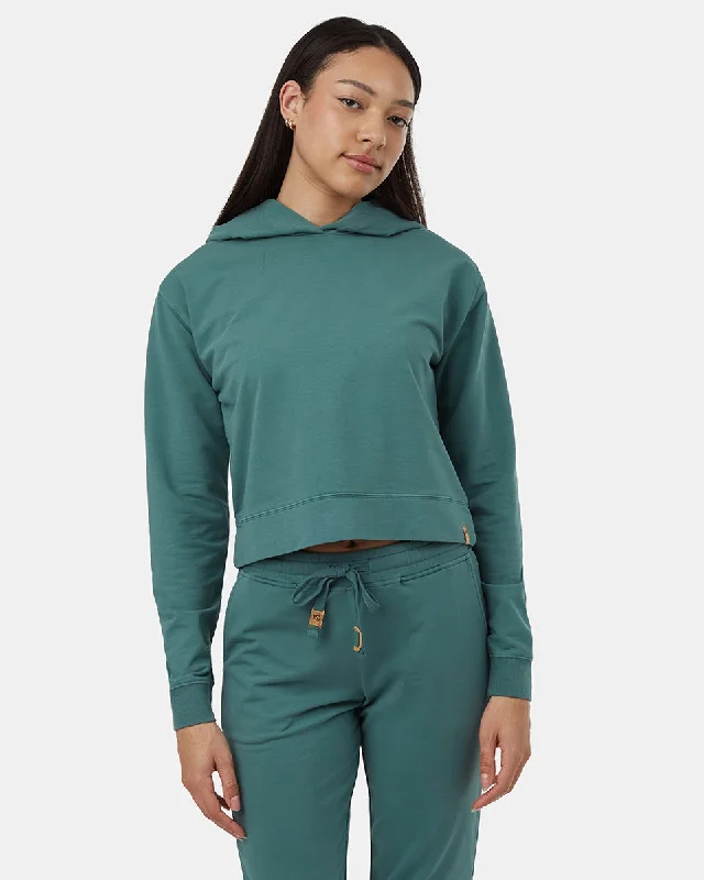 Leather-Paneled SweatshirtsFrench Terry Cropped Hoodie