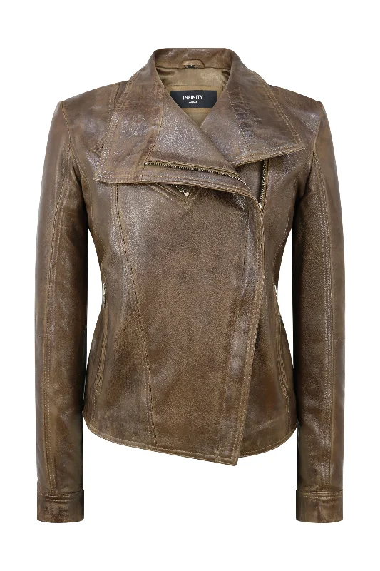 Cross Zip Vintage Biker Jacket CasualCanvas Jackets