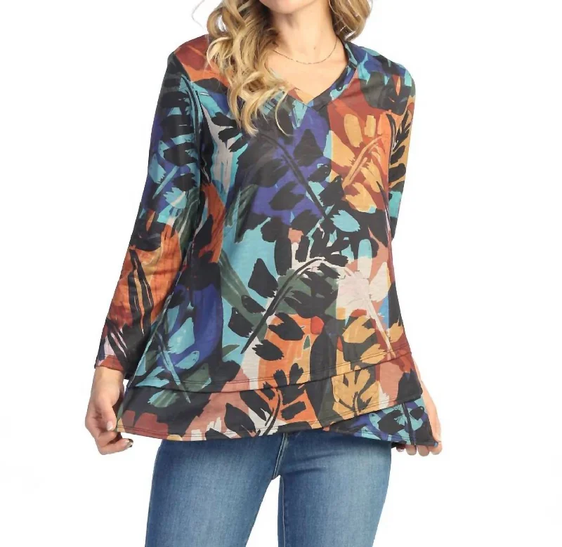 Rainforest V-Neck Tunic In MultiVNeckTopCrest