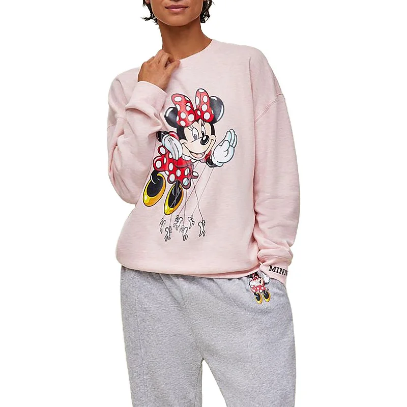 Minnie Mouse Balloon Womens Graphic Cotton Crewneck SweaterCrewneckoutfit