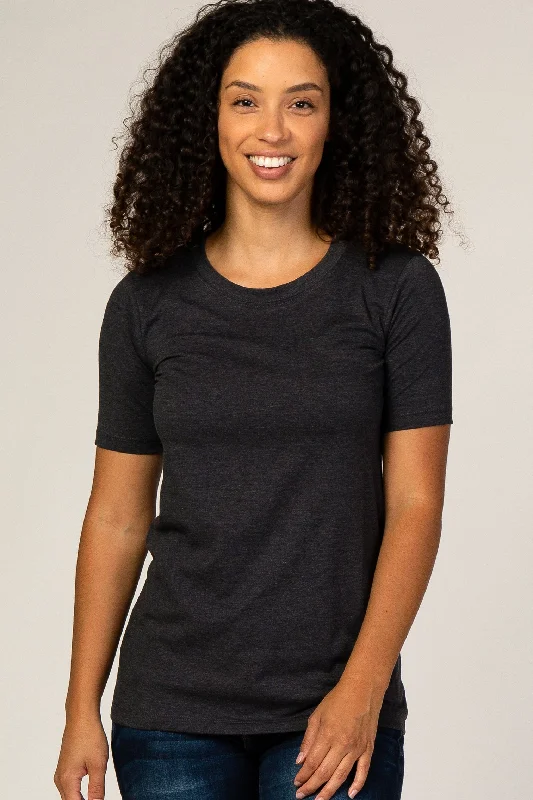 Charcoal Crew Neck Short Sleeve TopCrewneckscene