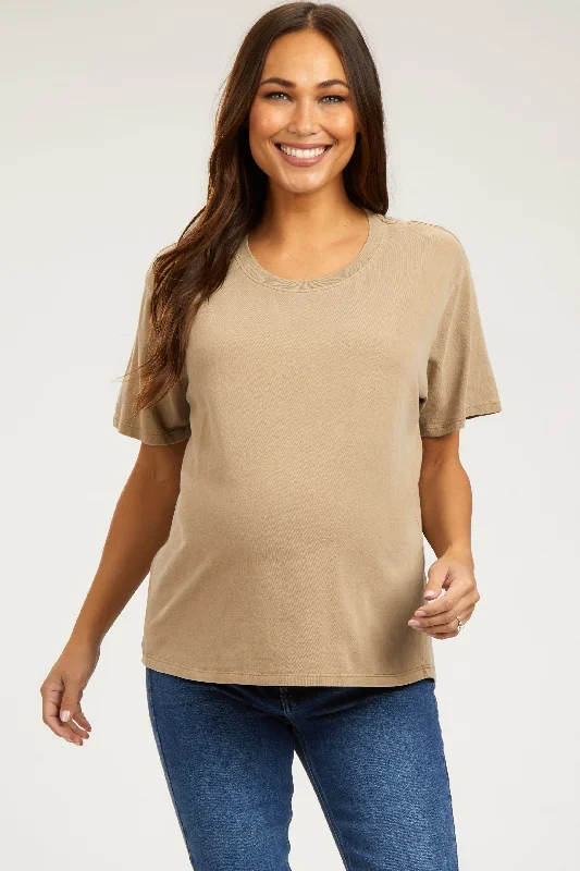 Compression Short Sleeve TopsMocha Short Sleeve Maternity Top