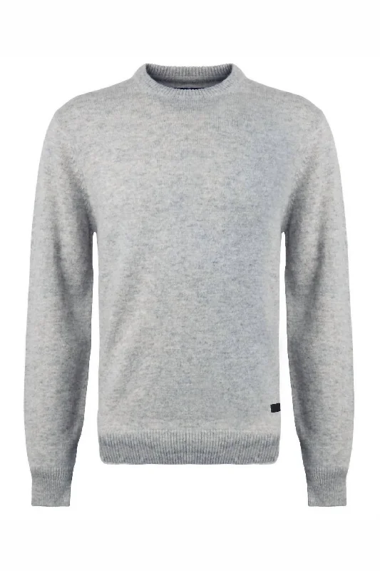 Essential Crew Neck Sweater In Light Grey MarlCrewneckwool