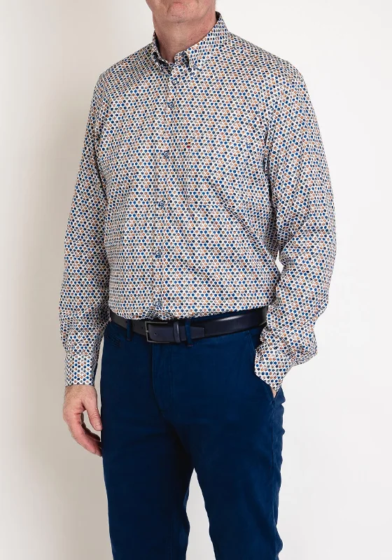 Andre Dawson Circle Print Shirt, Cobalt MultiSlim Fit Shirts