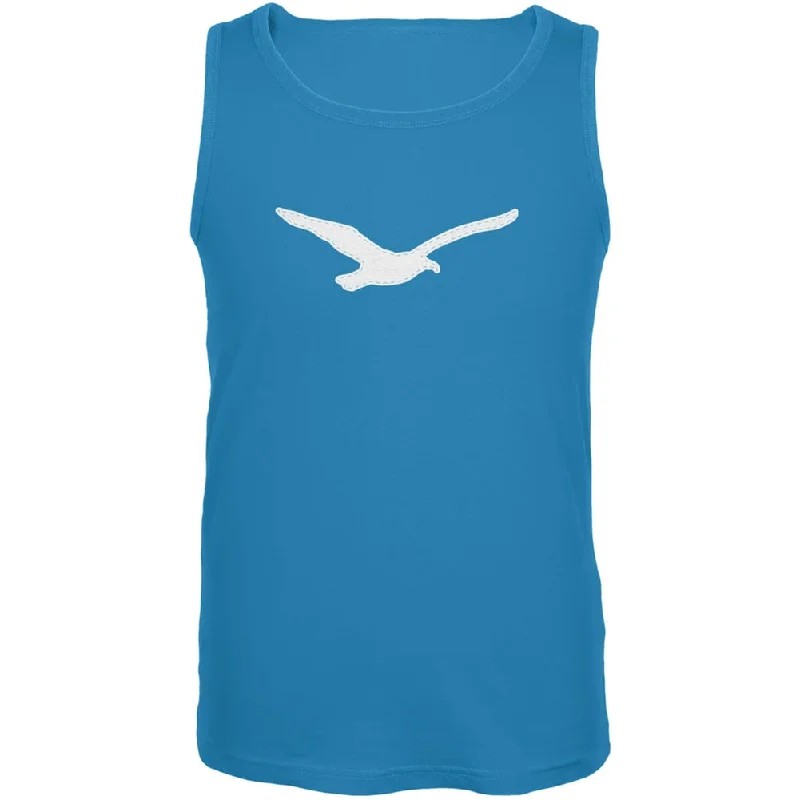 Mesh hoodieSeagull Faux Stitched Turquoise Adult Tank Top