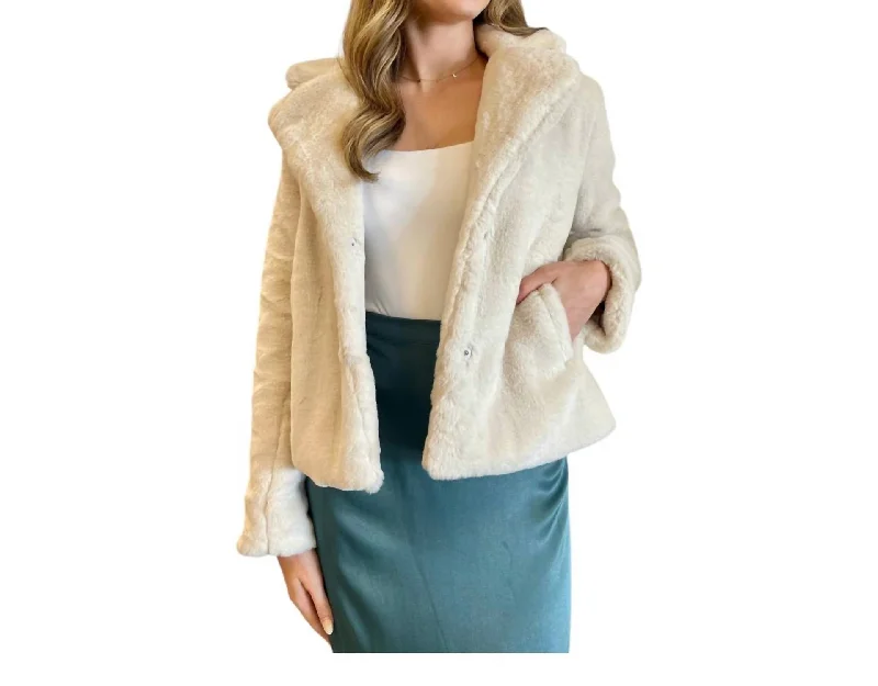 Faux Fur Jacket In CreamDenim Jackets