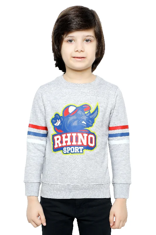 Boys Sweat Shirt SKU: KBP-0016-H-GREYButton-Down Shirts