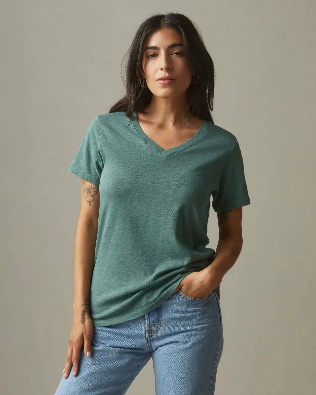 Premium Slub V-Neck Tee - Sagebrush GreenVNeckTopCrystal