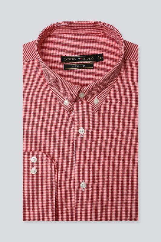 Red Mini-Check Casual Milano ShirtSleep Shirts