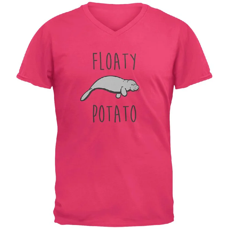 Floaty Potato Manatee Mens V-Neck T ShirtVNeckTopSphinx