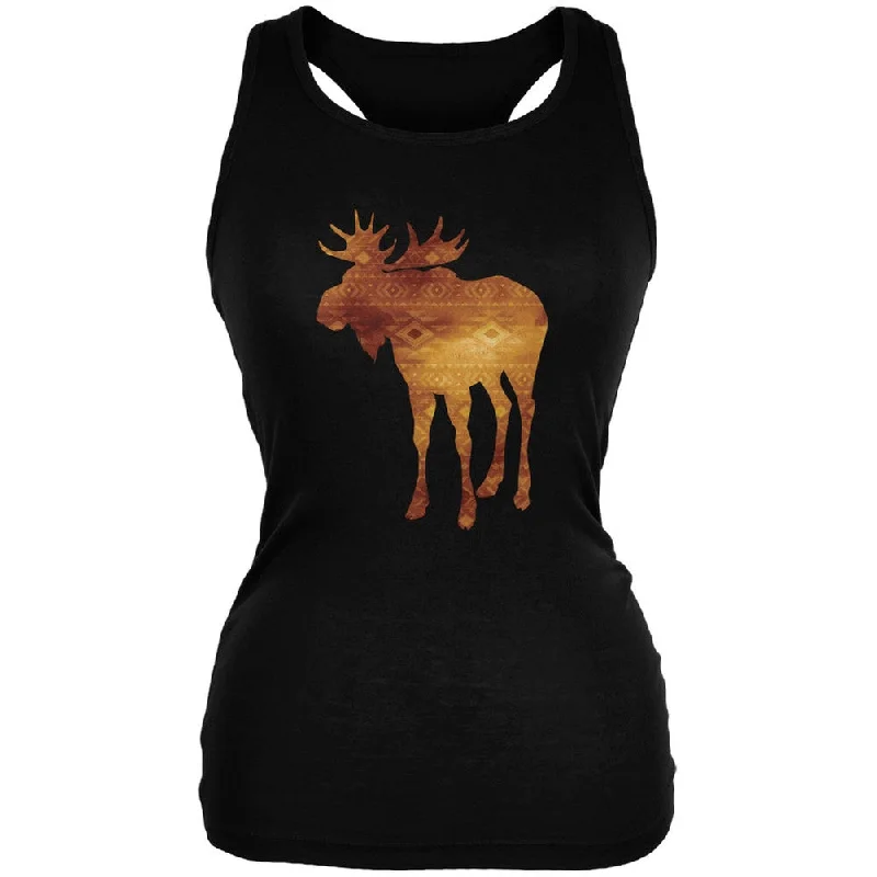 Gym hoodieNative American Spirit Moose Black Juniors Soft Tank Top