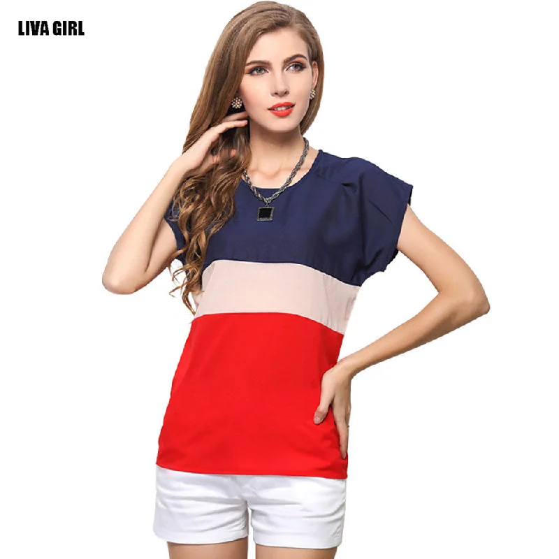 Fleece Short Sleeve TopsShort Sleeve O-neck Chiffon Tops