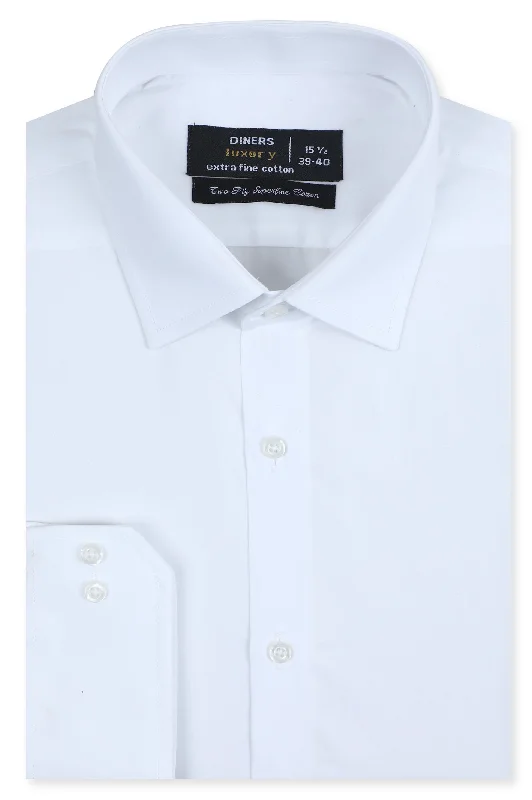 Off White Plain Formal ShirtQuick-Dry Shirts