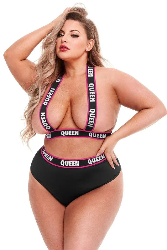 Plus Size Elastic Booty Short and Top Set