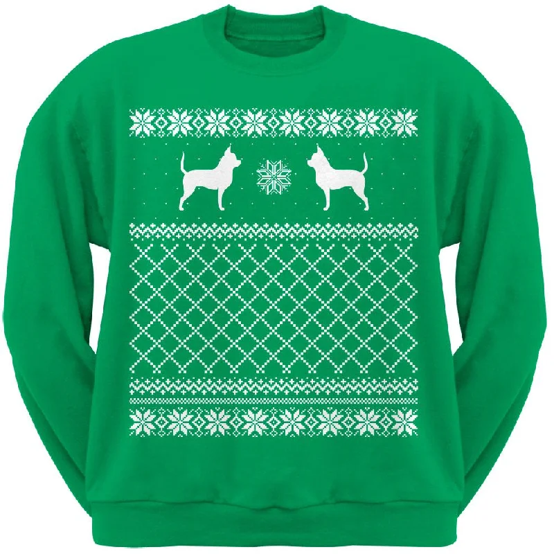 Chihuahua Green Adult Ugly Christmas Sweater Crew Neck SweatshirtCrewneckmodern