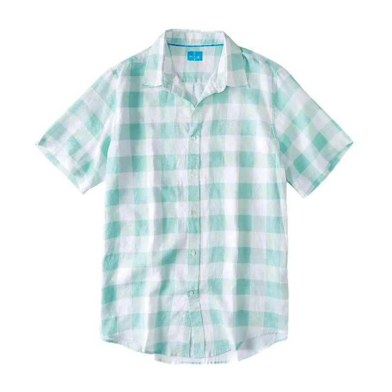 Gingham Aqua/White