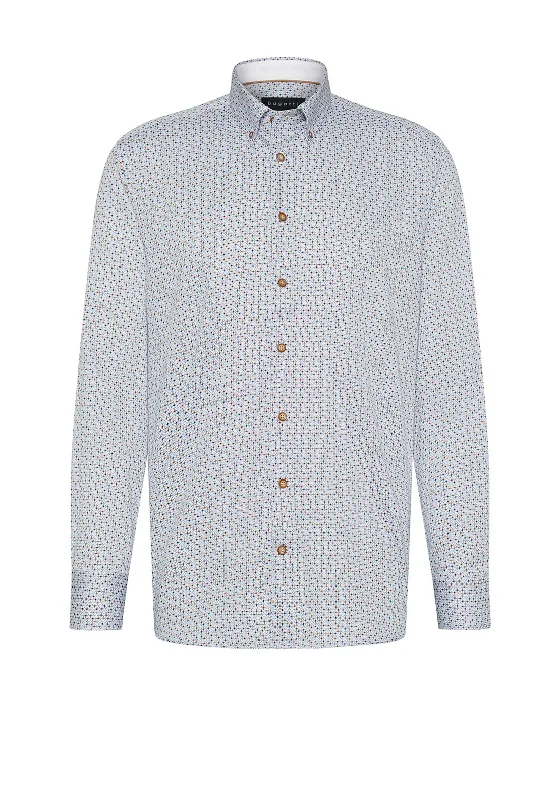 Bugatti Diamond Print Shirt, Light Blue & BrownUrban Shirts