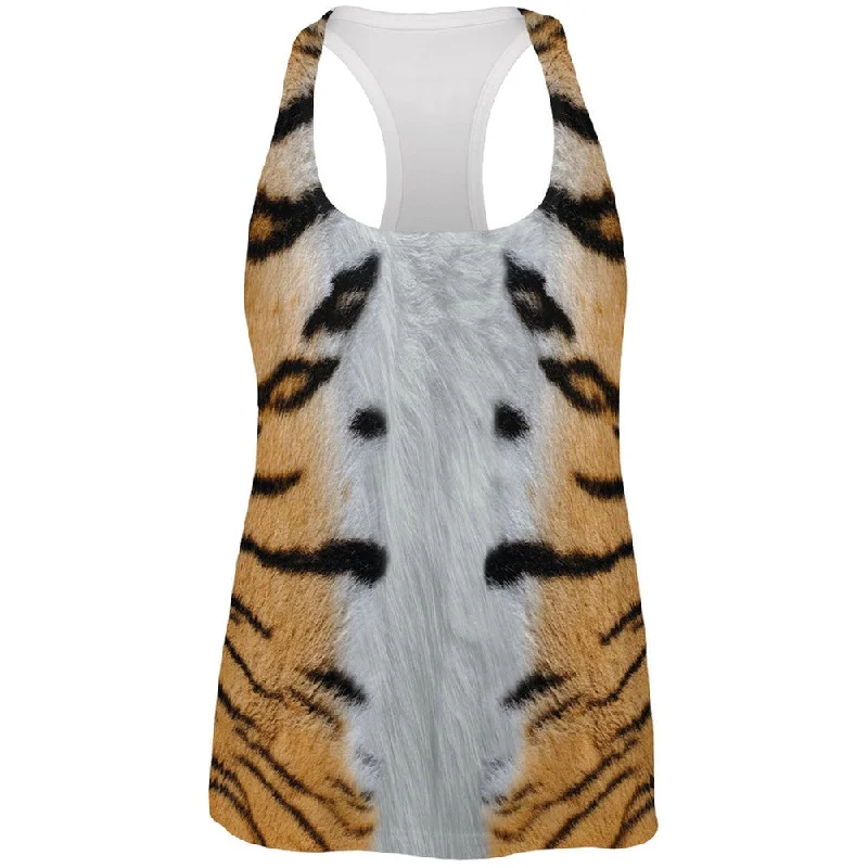 Outdoor singletHalloween Tiger Costume All Over Womens Racerback Tank Top