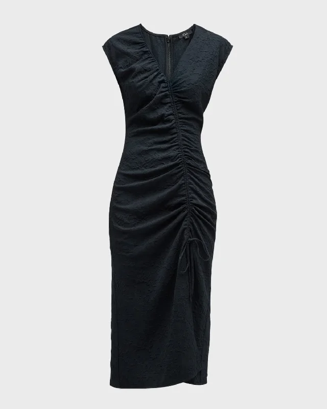 Auren V-Neck Ruched Midi DressVNeckTopFlow