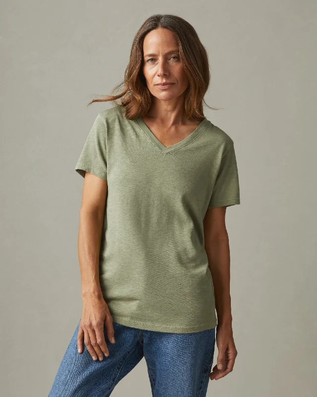 Premium Slub V-Neck Tee - Light FatigueVNeckTopTide