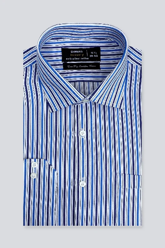 Blue Shadow Stripe Formal ShirtLayered Shirts