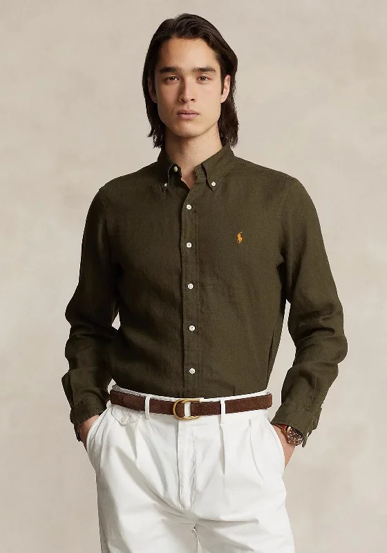 Ralph Lauren Custom Fit Linen Shirt, ArmadilloPolyester Shirts