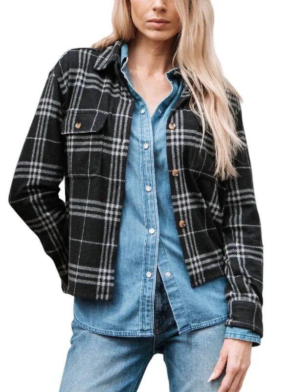 Shirt Jacket In Black/greyQuilted Jackets